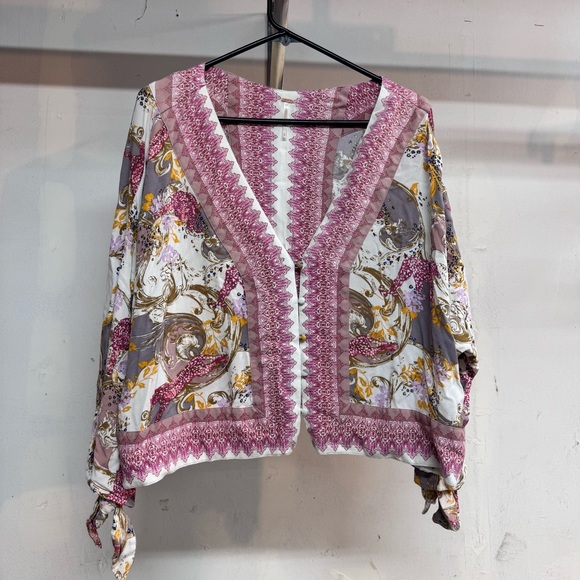 Free People Tops - Free People Lola Floral Kimono Crop Catch Me If You Can Mixed Print Size Medium